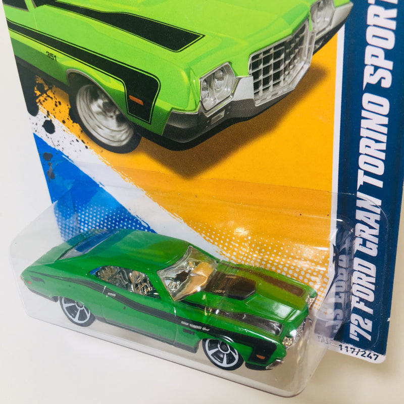 2012 Hot Wheels Muscle Mania 72 Ford Gran Torino Sport verde OH5