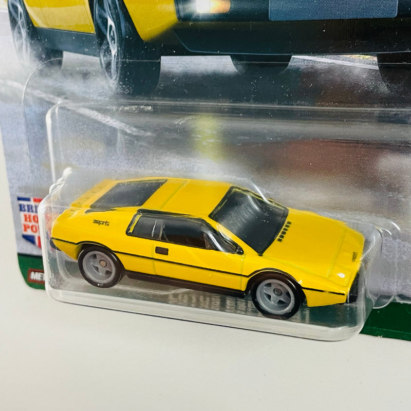 2021 Hot Wheels Premium Car Culture British Horsepower Lotus Esprit S1 amarillo Llantas de Goma RR