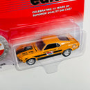 2004 Johnny Lightning Limited Anniversary Edition 70 Ford Mustang naranja Llantas de Goma con Moneda Coleccionista