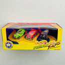 1996 Hot Wheels KB Kay-Bee Toy Stores Exclusive Real Rods 3 Pack Set de 3 - The Demon, 55 Chevy Nomad, 32 Ford Vicky