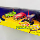 1996 Hot Wheels KB Kay-Bee Toy Stores Exclusive Real Rods 3 Pack Set de 3 - The Demon, 55 Chevy Nomad, 32 Ford Vicky