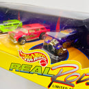 1996 Hot Wheels KB Kay-Bee Toy Stores Exclusive Real Rods 3 Pack Set de 3 - The Demon, 55 Chevy Nomad, 32 Ford Vicky