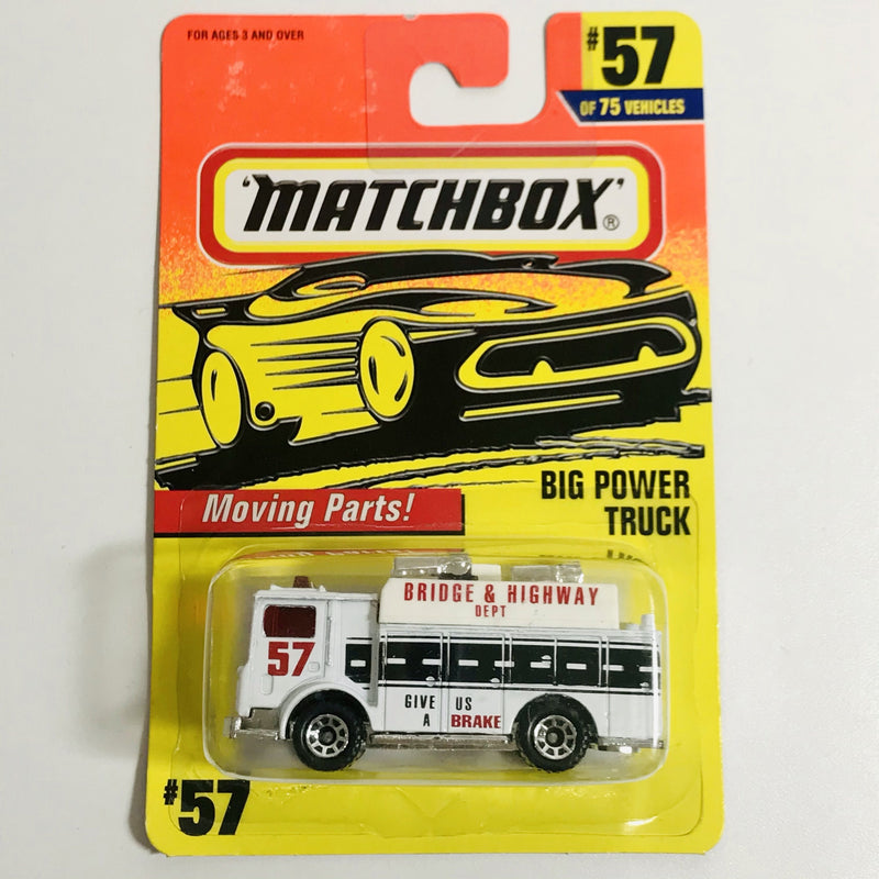 1996 Matchbox Moving Parts Big Power Truck 57 blanco