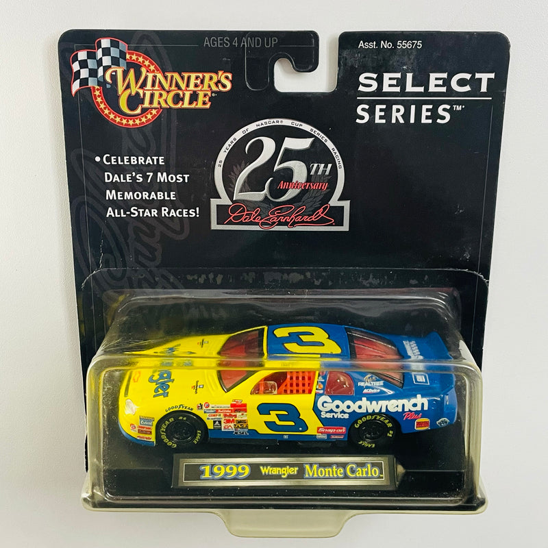 1999 Hasbro Winners Circle NASCAR 1:43 Select Series 25th Anniversary Dale Earnhardt 3 Goodwrench amarillo Llantas Goodyear