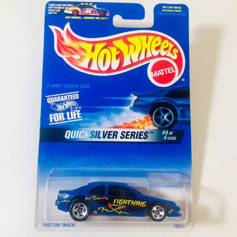 1997 Hot Wheels Quicksilver Series Ford T-Bird Stock Car azul 5SP