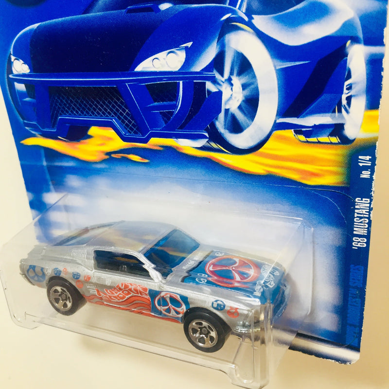 2001 Hot Wheels Hippie Mobiles 68 Mustang 089 plata 5SP