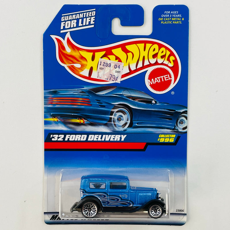 1999 Hot Wheels 32 Ford Delivery 996 azul metálico LW base ZAMAC