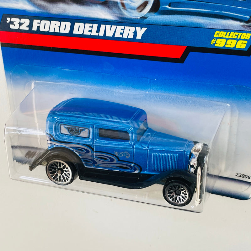 1999 Hot Wheels 32 Ford Delivery 996 azul metálico LW base ZAMAC