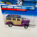 1999 Hot Wheels Surf n Fun Series 40s Woodie Ford morado 5SP base ZAMAC