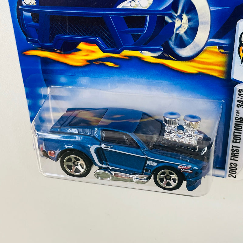 2003 Hot Wheels First Editions 1968 Ford Mustang 046 azul metálico 5SP