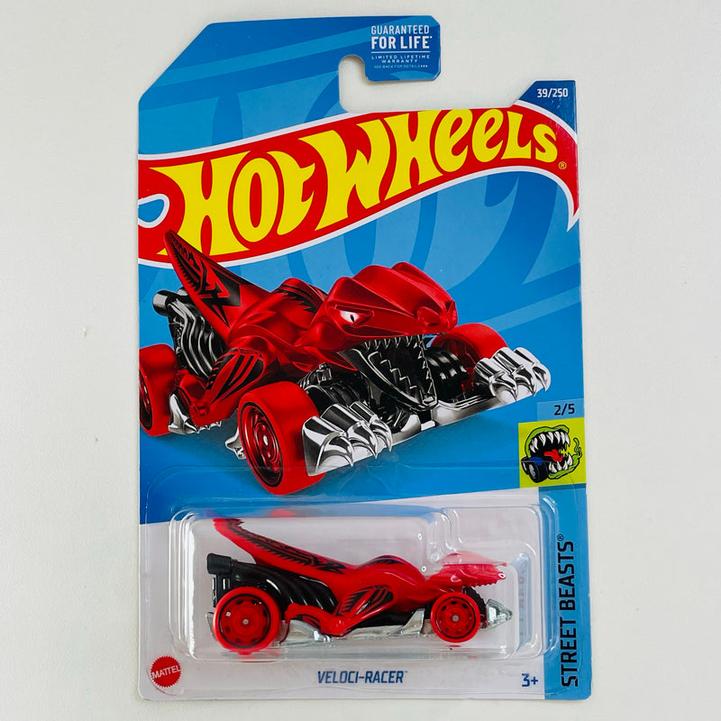 2022 Hot Wheels Street Beasts Veloci-Racer rojo DD8 base ZAMAC