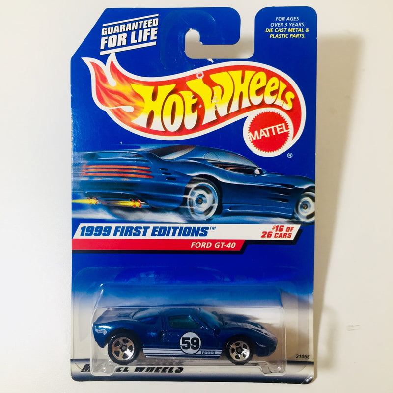 1999 Hot Wheels First Editions Ford GT-40 azul 5SP