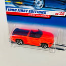 1998 Hot Wheels First Editions Dodge Sidewinder naranja fluorescente 5SP variante Tarjeta Auto Azul Primera Edición