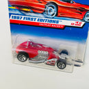 1997 Hot Wheels First Editions Saltflat Racer rojo 5SP base Tailandia