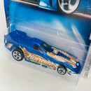 2004 Hot Wheels First Editions Ford Mustang Funny Car 022 azul metálico 5SP base ZAMAC Ventana Transparente