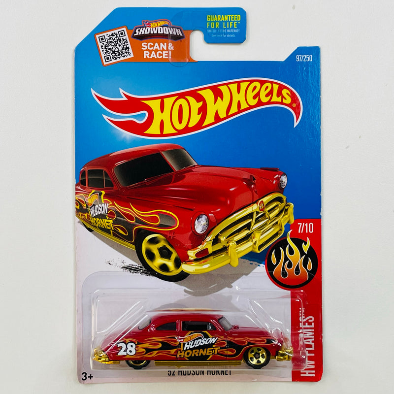 2016 Hot Wheels HW Flames 52 Hudson Hornet rojo con flamas 5SP