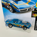 2018 Hot Wheels Nightburnerz 68 Corvette Gas Monkey Garage azul metálico 5SP