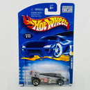 2001 Hot Wheels Shadow Jet 217 plata metálico 5SP base ZAMAC