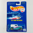 1991 Hot Wheels 32 Ford Delivery 135 blanco con turquesa BW base ZAMAC