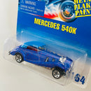 1995 Hot Wheels Mercedes 540K 164 azul metálico 5SP base ZAMAC