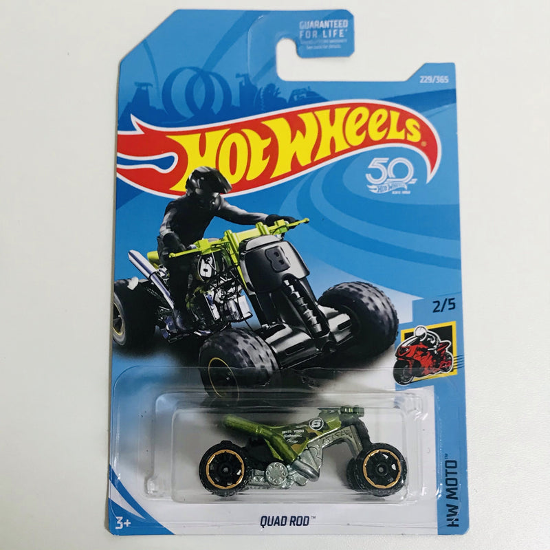 2018 Hot Wheels HW Moto Quad Rod verde 6SP base ZAMAC