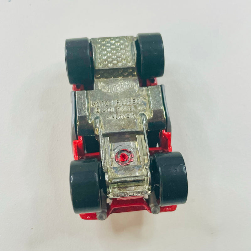 2002 Hot Wheels First Editions Moto-Crossed 043 rojo 5SP base ZAMAC - Loose