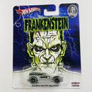 2013 Hot Wheels Pop Culture Universal Monsters Frankenstein Double Demon Delivery gris metálico Llantas de Goma RR base ZAMAC