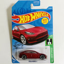 2019 Hot Wheels HW Green Speed Tesla Model 3 rojo RA6