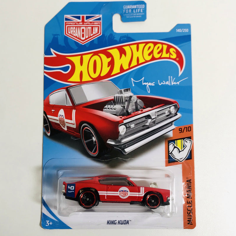 2019 Hot Wheels Muscle Mania Magnus Walker Urban Outlaw King Kuda Plymouth Barracuda rojo MC5