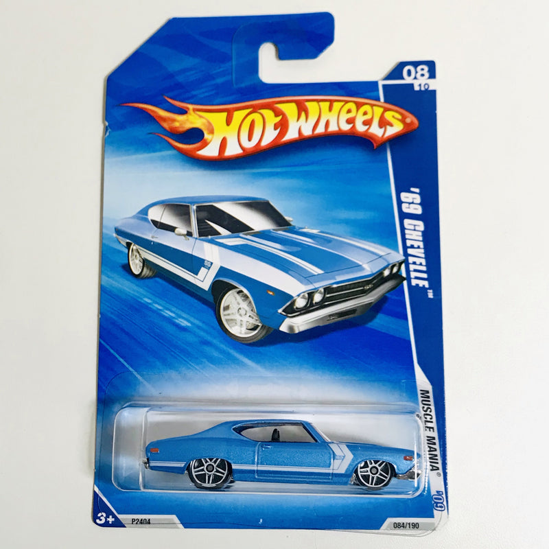 2009 Hot Wheels Muscle Mania 69 Chevelle azul metálico PR5