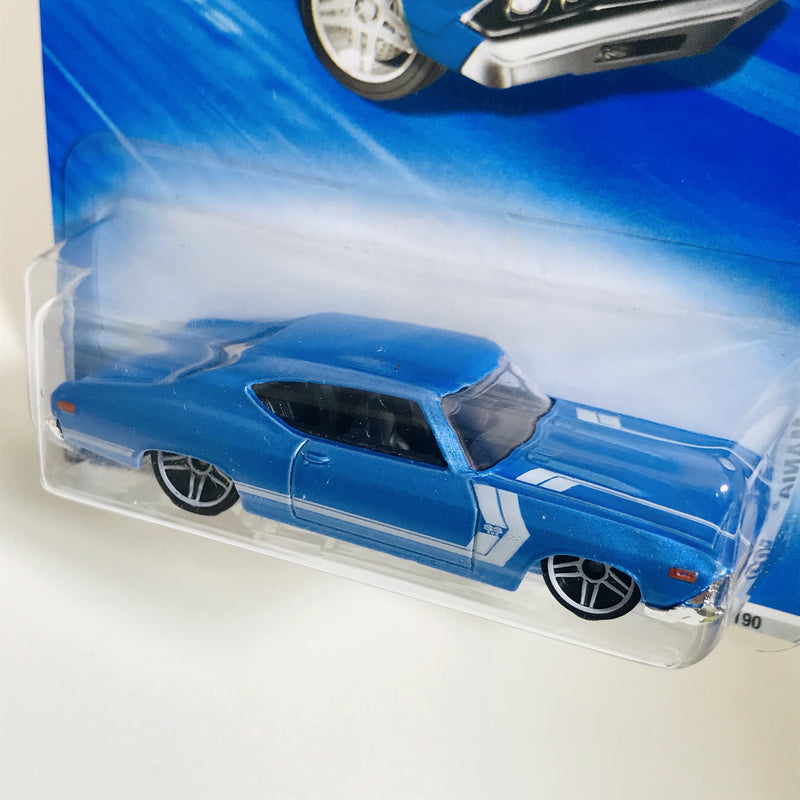 2009 Hot Wheels Muscle Mania 69 Chevelle azul metálico PR5