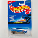 1996 Hot Wheels Space Series GM Lean Machine blanco con azul 5SP base ZAMAC