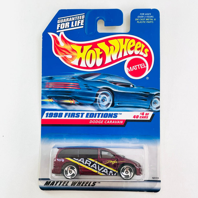 1998 Hot Wheels First Editions Dodge Caravan rojo metálico SB