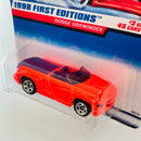 1998 Hot Wheels First Editions Dodge Sidewinder naranja fluorescente 5SP variante Tarjeta Auto Rojo Primera Edición