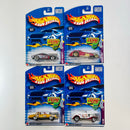 2002 Hot Wheels Trump Cars Series Colección Set de 4 - Dodge Charger R/T, Hammered Coupe, Montezooma, 33 Ford Roadster
