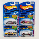 2002 Hot Wheels Trump Cars Series Colección Set de 4 - Dodge Charger R/T, Hammered Coupe, Montezooma, 33 Ford Roadster