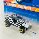 1995 Hot Wheels Roarin' Rods Series Roll Patrol Jeep CJ-7 blanco zebra CT