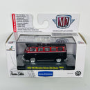 2015 M2 Machines Auto-Thentics Limited Edition 1959 VW Volkswagen Microbus Deluxe USA Model VW03 negro con rojo Llantas de Goma
