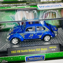 2016 M2 Machines Auto-Dreams Limited Edition Walmart Exclusive Tom Kelly 1953 VW Volkswagen Beetle Deluxe USA Model WMTS05 azul Llantas de Goma