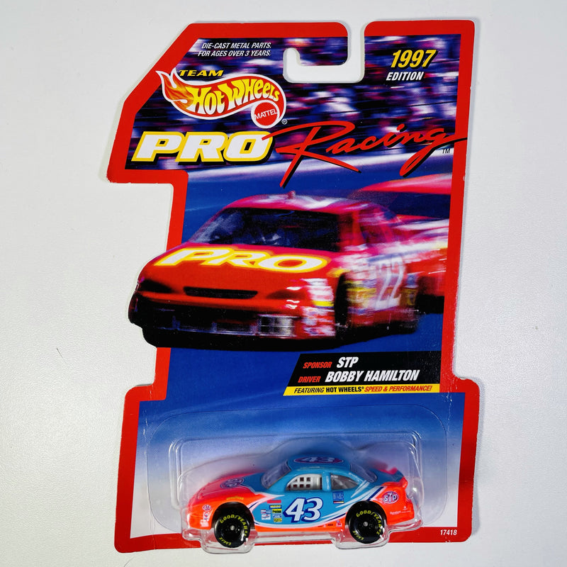 1997 Hot Wheels Pro Racing Bobby Hamilton 43 STP Pontiac Grand Prix celeste 10SP