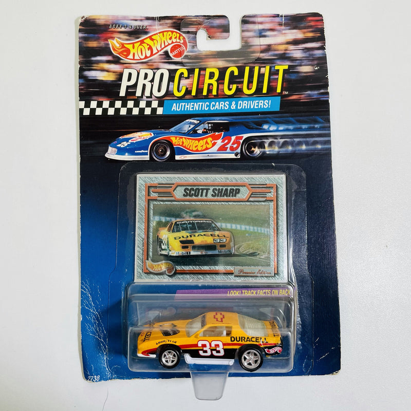 1993 Hot Wheels Pro Circuit Scott Sharp 33 Duracell Camaro Z28 amarillo PC5