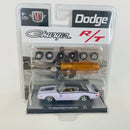 2021 M2 Machines Model Kit Limited Edition 1/5,000 O'Reilly 1971 Dodge Charger R/T 440 6-Pack R07 blanco Llantas de Goma