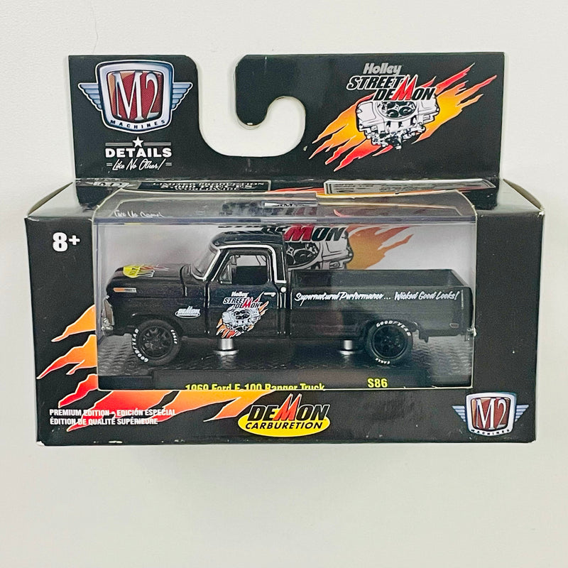 2020 M2 Machines Limited Edition 1/5,000 O'Reilly Holley Street Demon 1969 Ford F-100 Ranger Truck S86 negro Llantas de Goma
