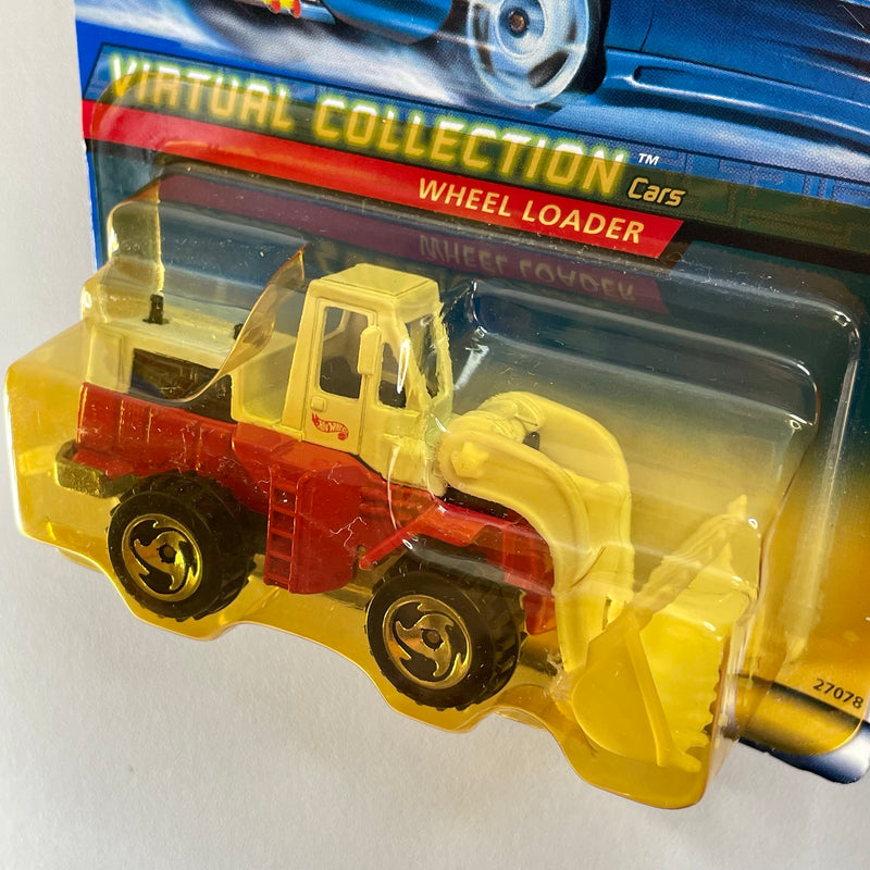 2000 Hot Wheels Virtual Collection CAT Wheel Loader blanco con rojo SB base ZAMAC