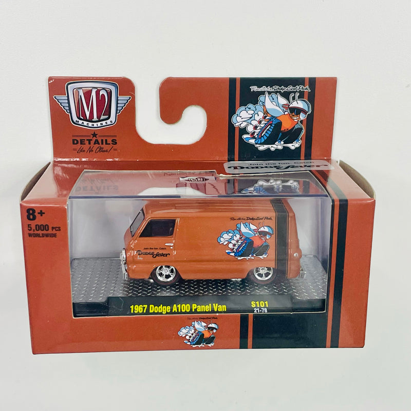 2021 M2 Machines Auto-Promos Limited Edition 1/5,000 Dodge Fever 1967 Dodge A100 Panel Van S101 naranja Llantas de Goma