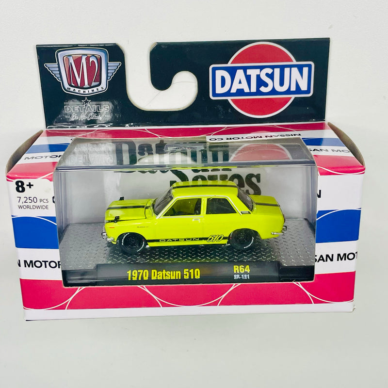 2020 M2 Machines Auto-Thentics Limited Edition 1/7,250 1970 Datsun 510 R64 verde Llantas de Goma