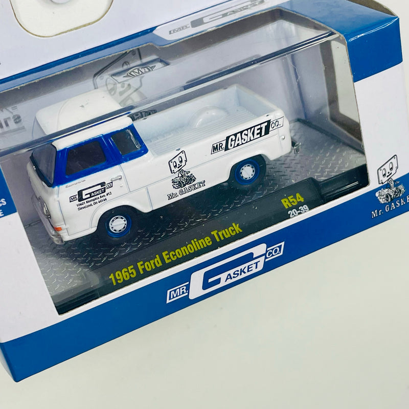 2020 M2 Machines Detroit Muscle Limited Edition 1/7,980 Mr Gasket Co 1965 Ford Econoline Truck R54 blanco Llantas de Goma