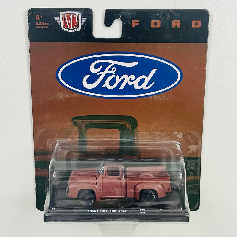 2021 M2 Machines Auto-Drivers Limited Edition 1/9,600 1956 Ford F-100 Truck R77 marrón Llantas de Goma