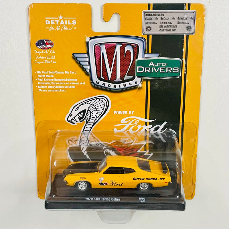 2018 M2 Machines Auto-Drivers Limited Edition 1970 Ford Torino Cobra R50 naranja Llantas de Goma