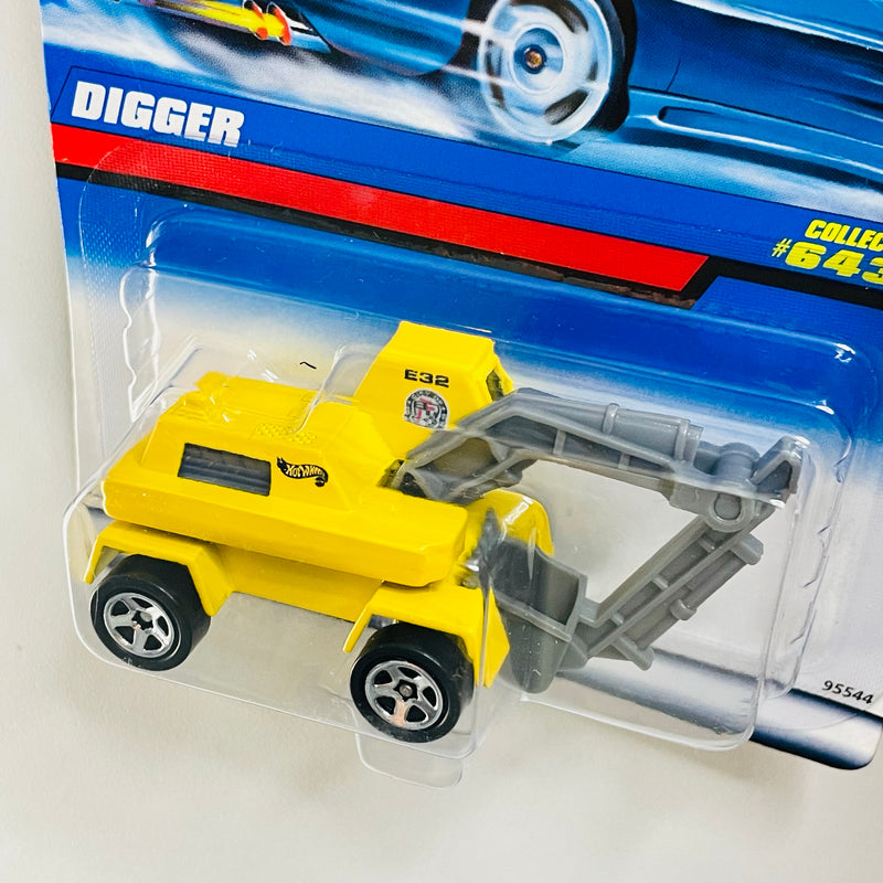 1997 Hot Wheels Digger 643 amarillo 5SP variante Tarjeta Auto Azul - Casting Corgi